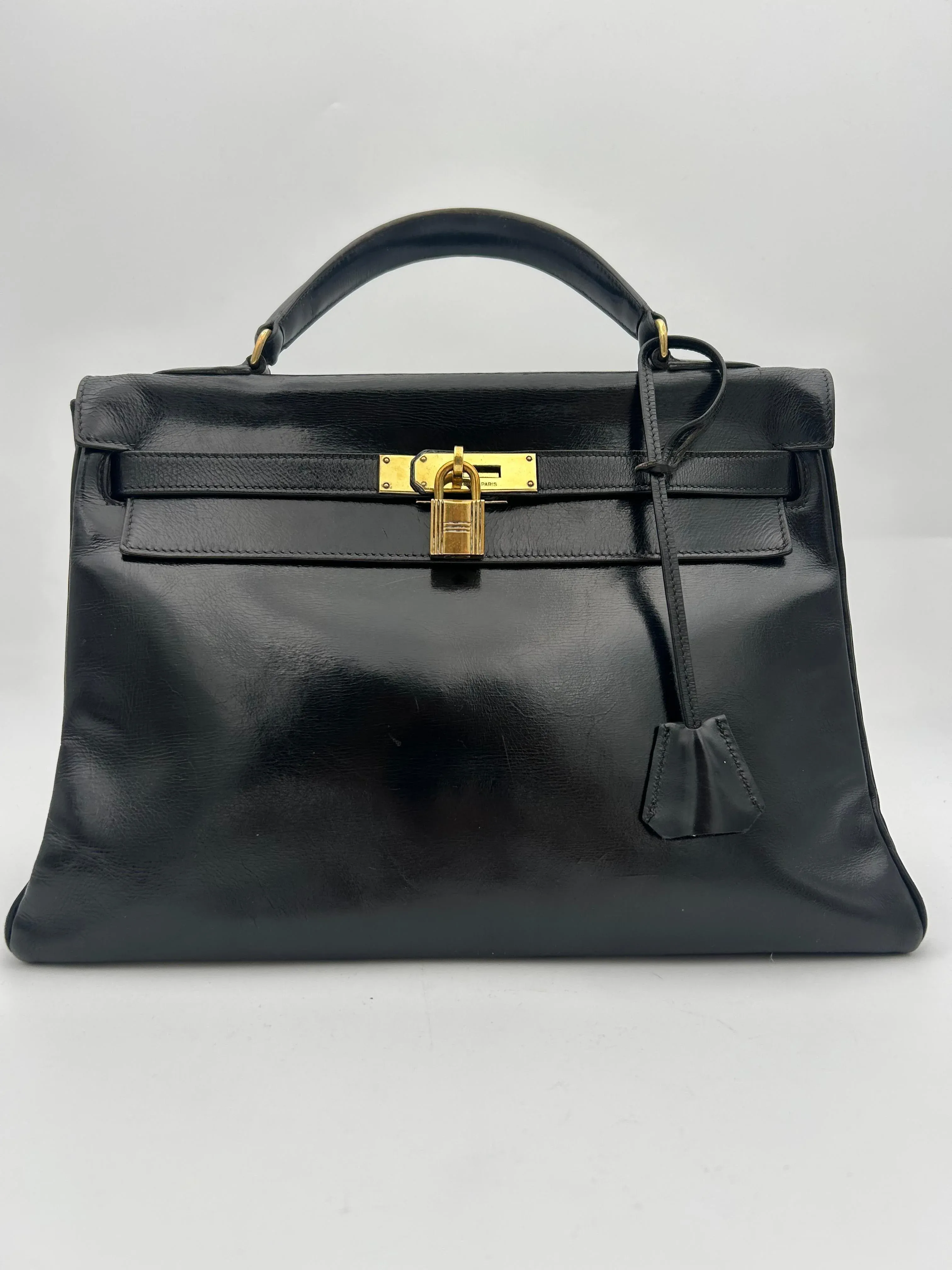Hermès Black Box Leather Kelly 1996 | Chairish