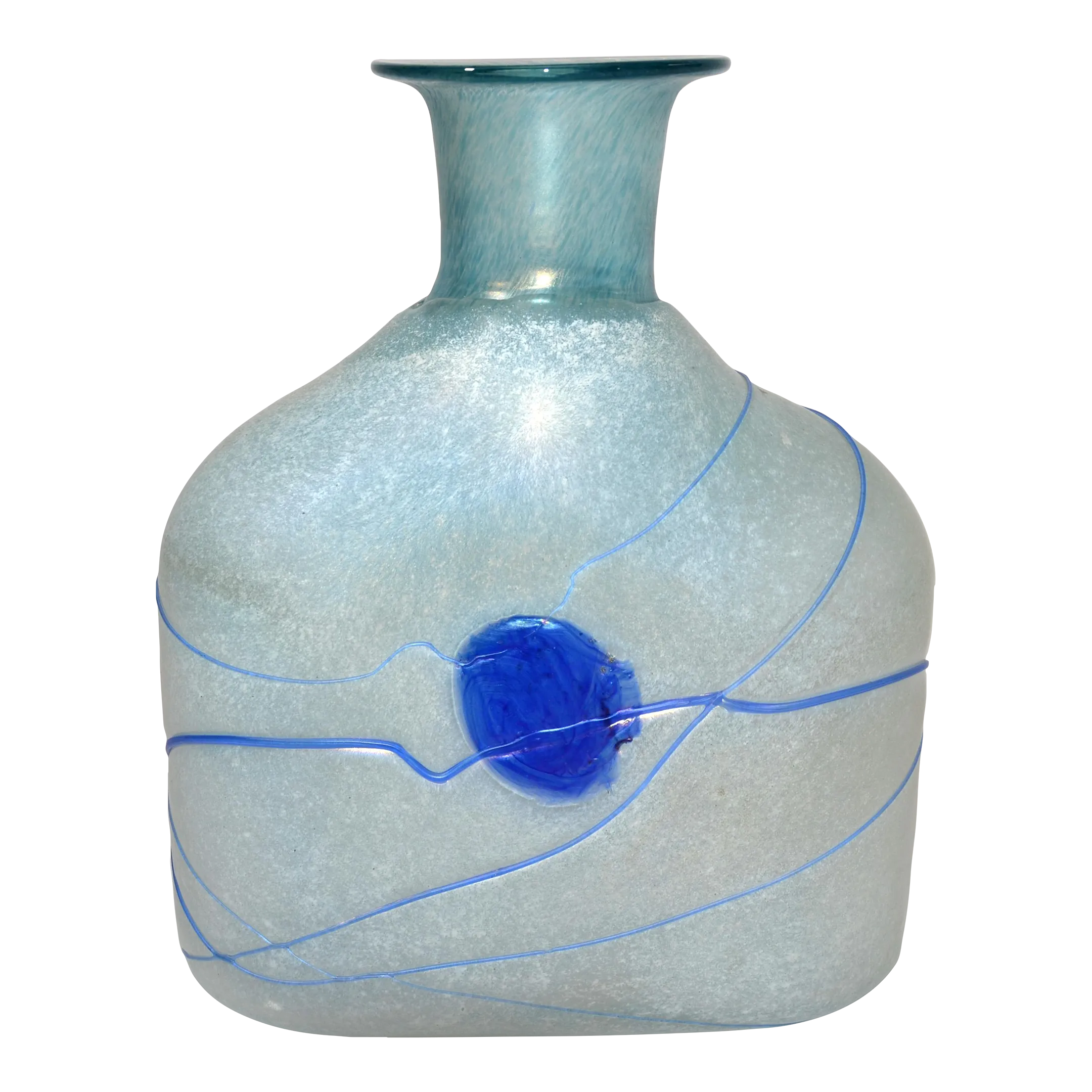 Kosta Boda Bertil Vallien Blue Galaxy Art Glass Vase Decanter