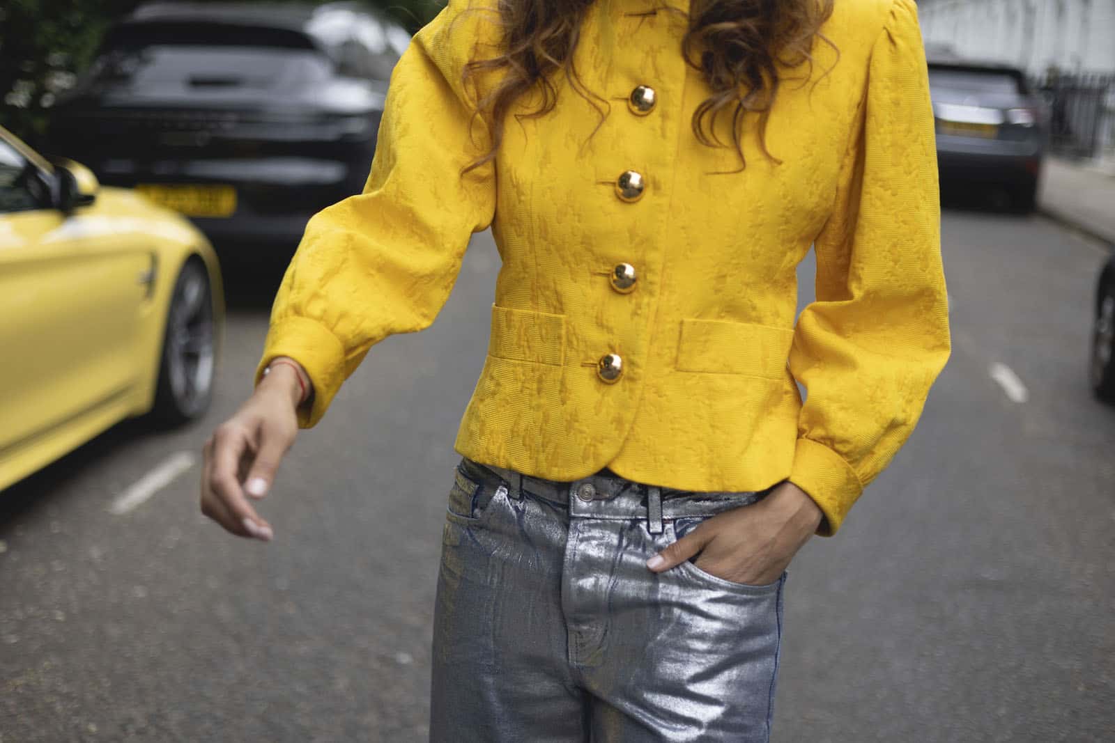 YVES SAINT LAURENT Vintage Yellow Damask Jacket Archives