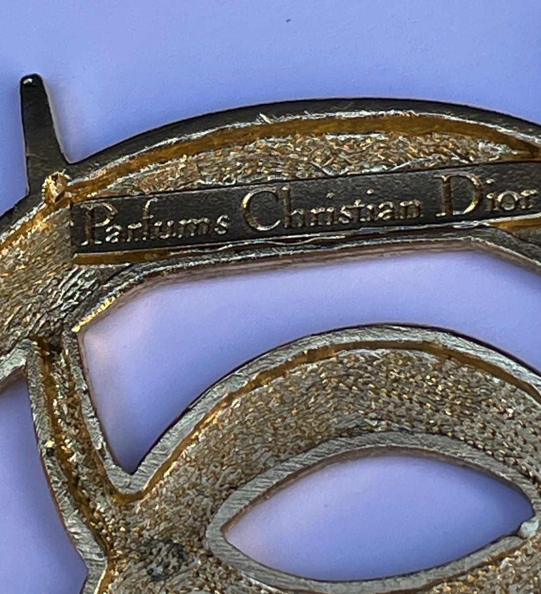 CHRISTIAN DIOR Vintage DIOR CD Logo Gold Brooch C.1980s