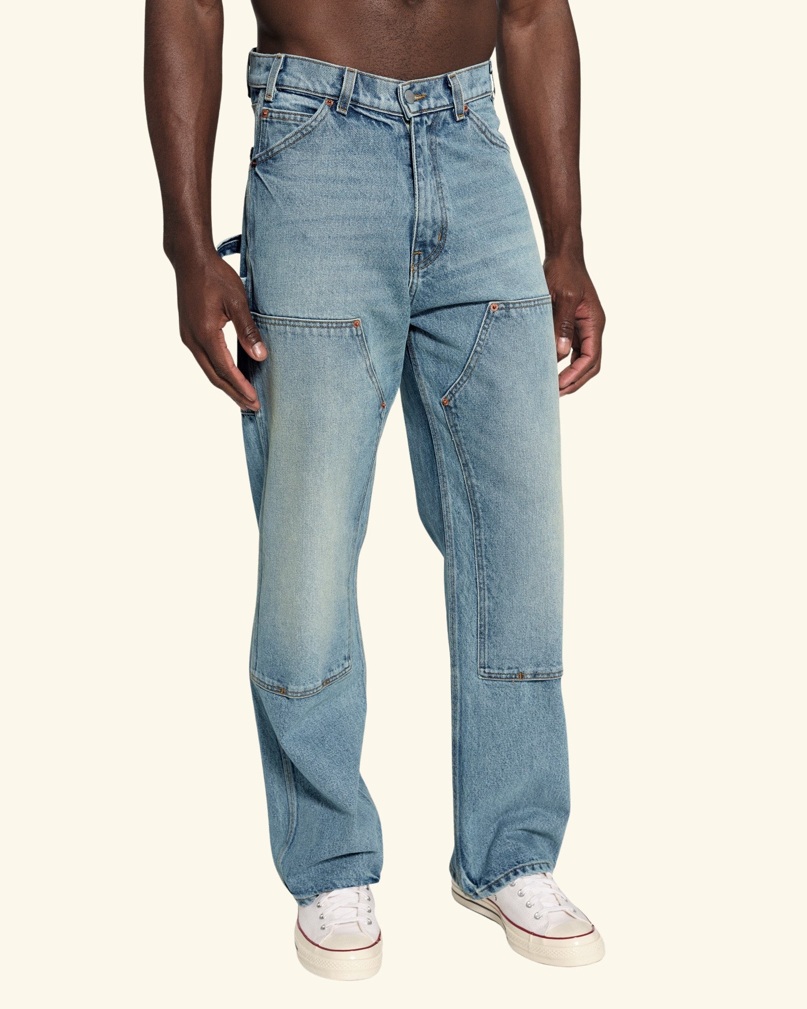 Wide Leg Denim Double Knee – CHERRY LA