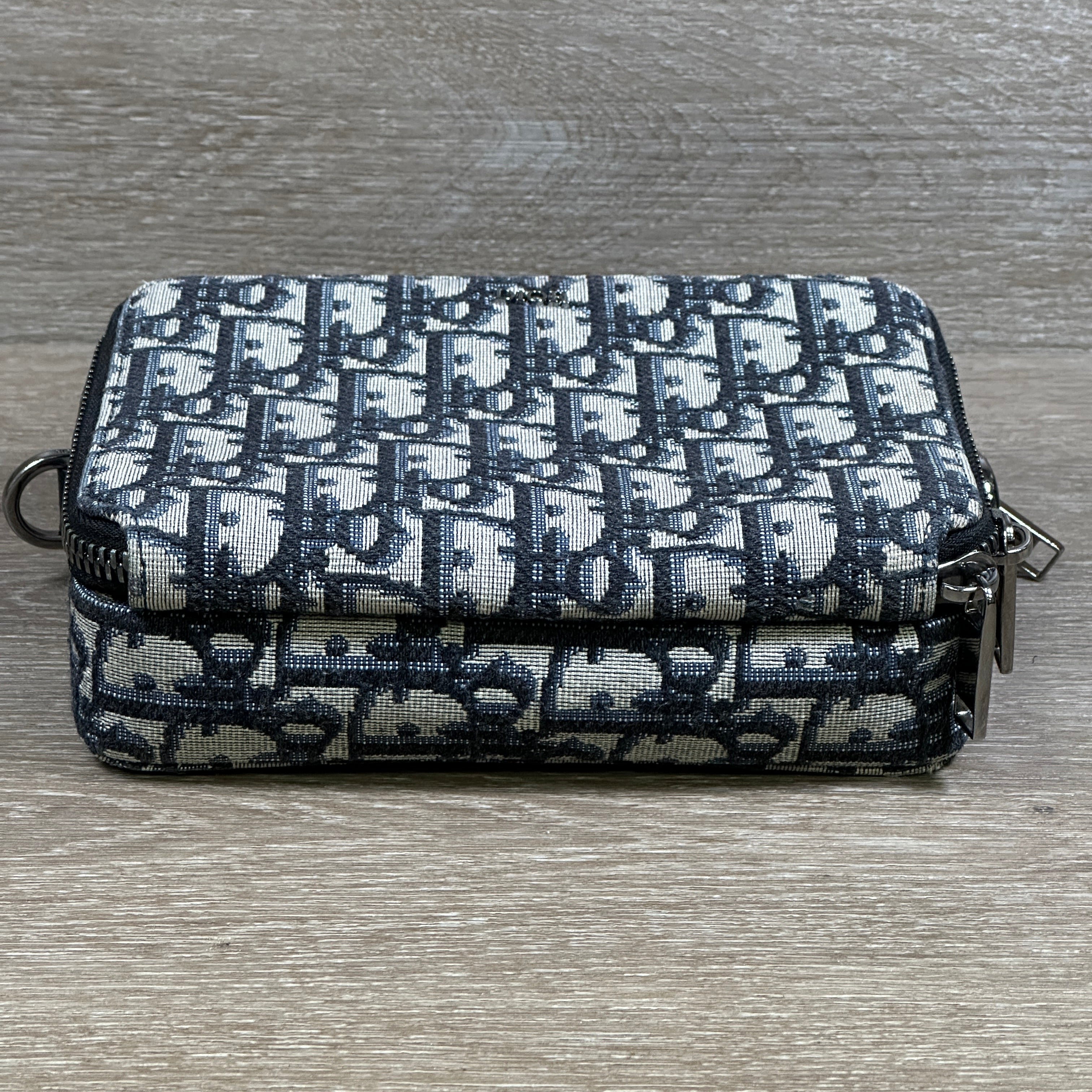 Dior Zipped Pouch with Strap - Beige and Black | Chicago Pawners