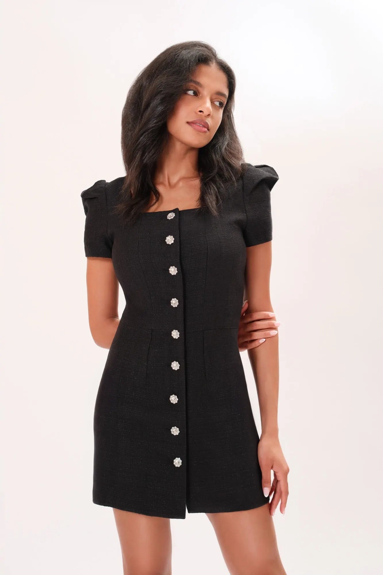Tweed Dress | The Amelie | Black / Noir | Classic elegance mini