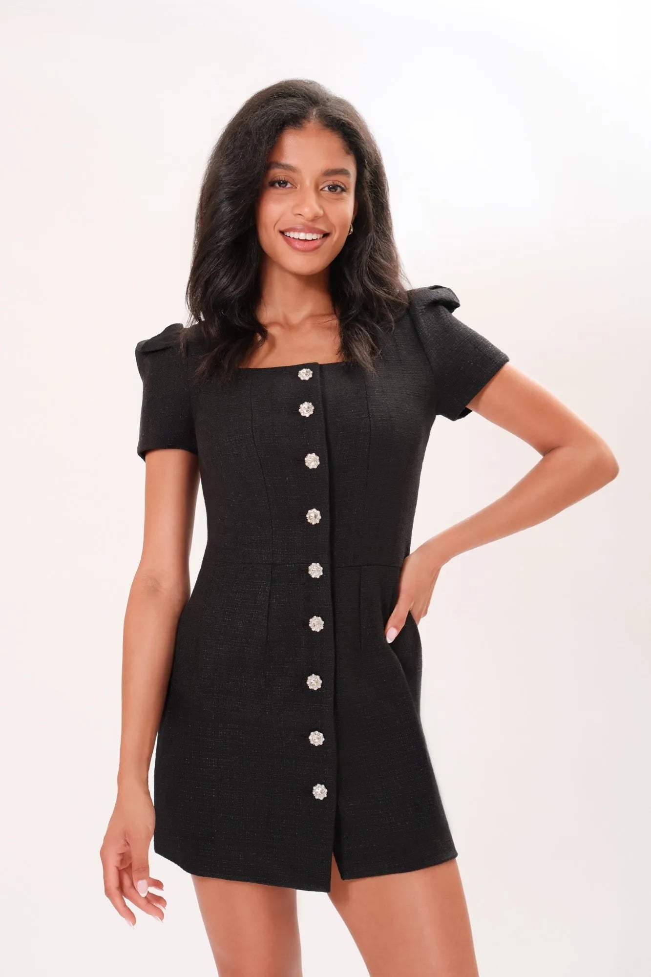 Tweed Dress | The Amelie | Black / Noir | Classic elegance mini