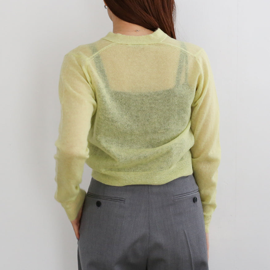 AURALEE KID MOHAIR SHEER KNIT CARDIGAN 