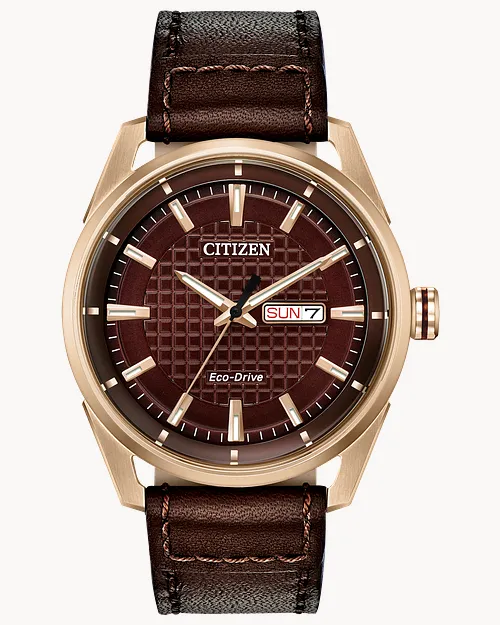Citizen CTO Eco-Drive Rose Gold Brown Dial Stainless Steel Watch