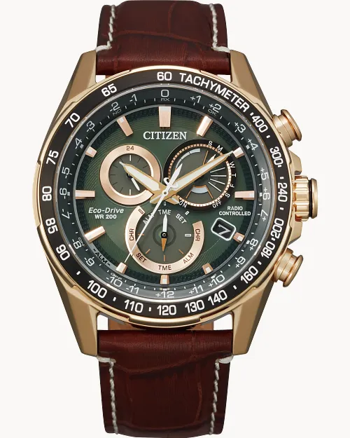 PCAT Green Dial Leather Strap CB5919-00X | CITIZEN