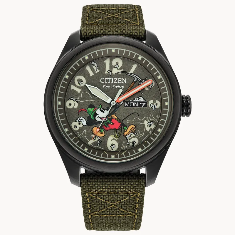 Alpine Mickey Mouse Green Dial CORDURA® Strap AW0148-47W | CITIZEN