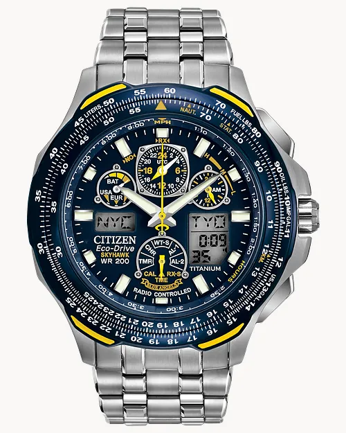 Promaster Skyhawk A-T Blue Dial Super Titanium Bracelet JY0050-55L