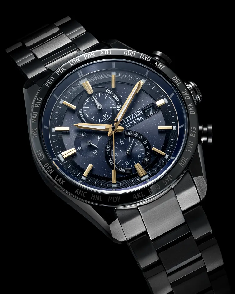 ATTESA Black Dial Super Titanium with DLC Coating Bracelet AT8289