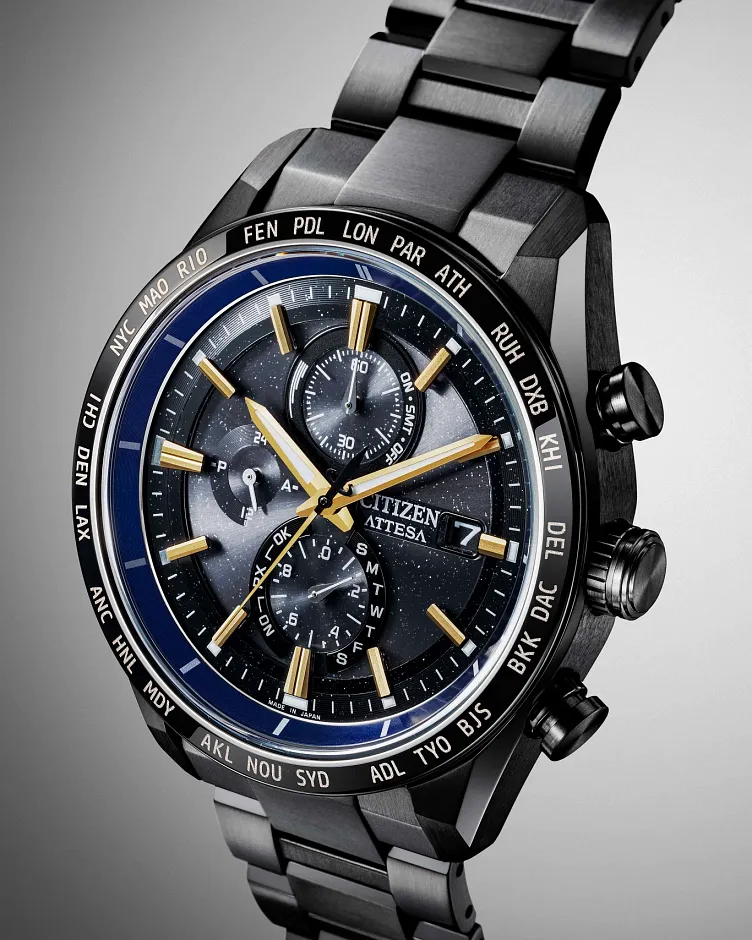 ATTESA Black Dial Super Titanium with DLC Coating Bracelet AT8289
