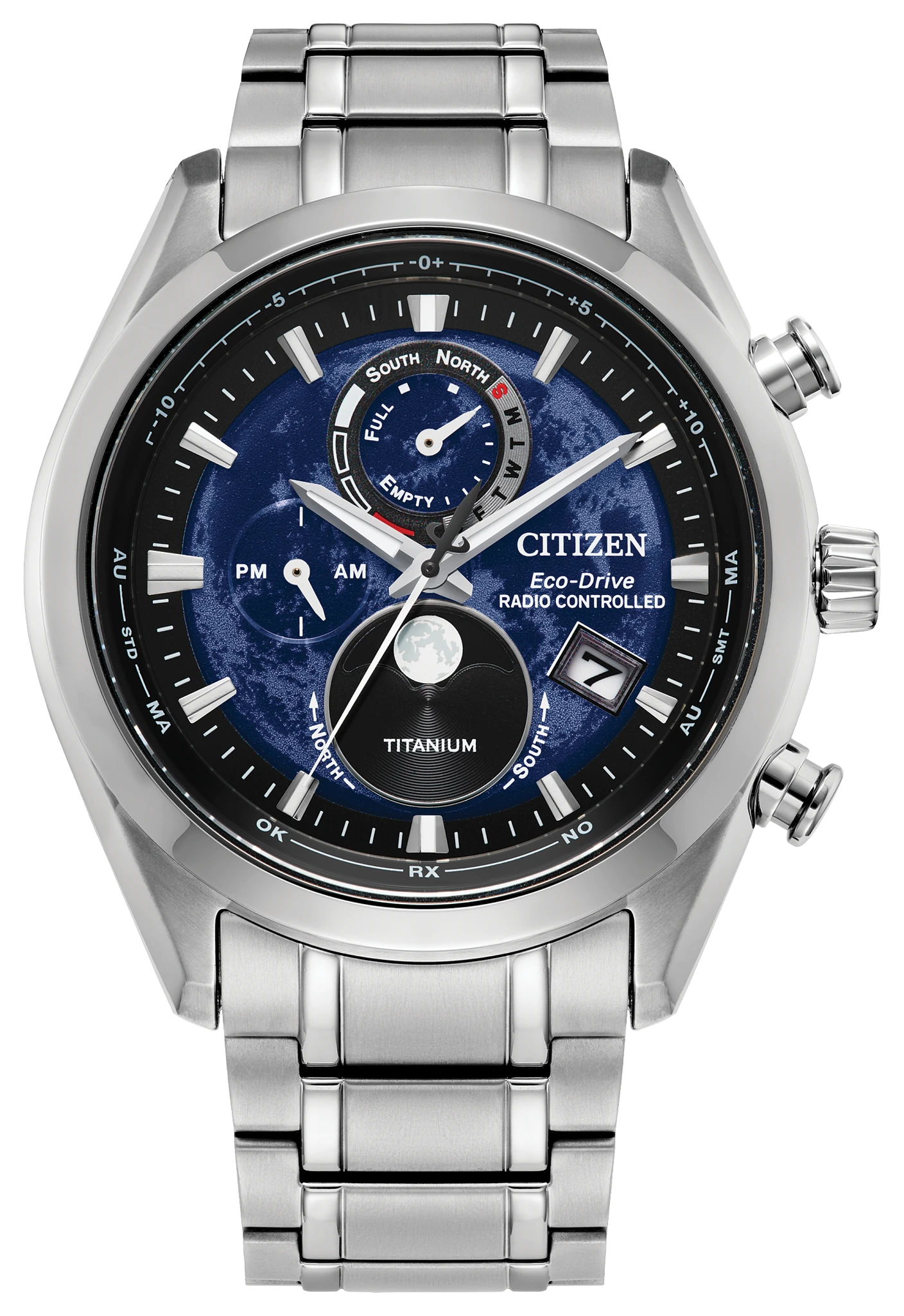 Tsuki-yomi A-T Blue Dial Super Titanium Bracelet BY1010-57L | CITIZEN