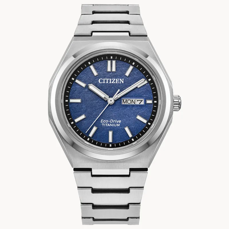 Zenshin Three-hand Blue Dial Super Titanium Bracelet AW0130-85L
