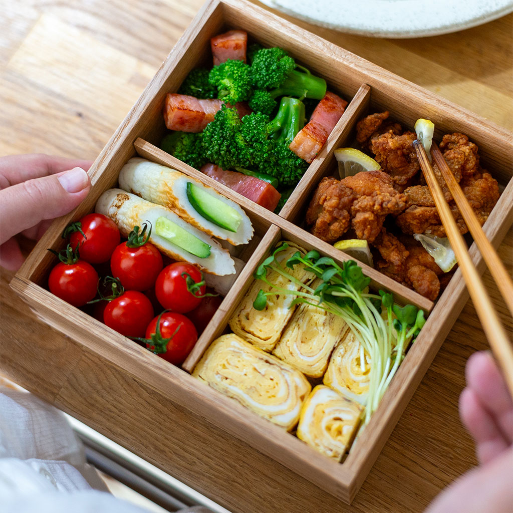 松屋漆器店｜白木塗タモ ナチュラル［6寸］三段重箱 COMFOTA 北欧雑貨店