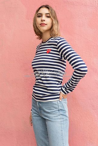 PLAY コムデギャルソン 長袖Tシャツ ボーダー（ネイビー・ホワイト