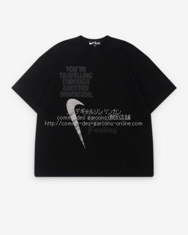 ブラック コムデギャルソン 限定ナイキ オーバーサイズTシャツ-25AW