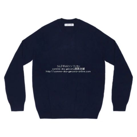 コムデギャルソン ダークブルー クルーネック セーター COMME des