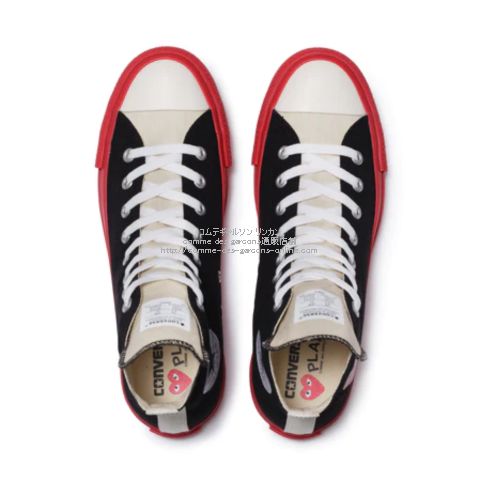 プレイ COMME des GARCONS 日本限定コンバース ハイ-黒-チャック