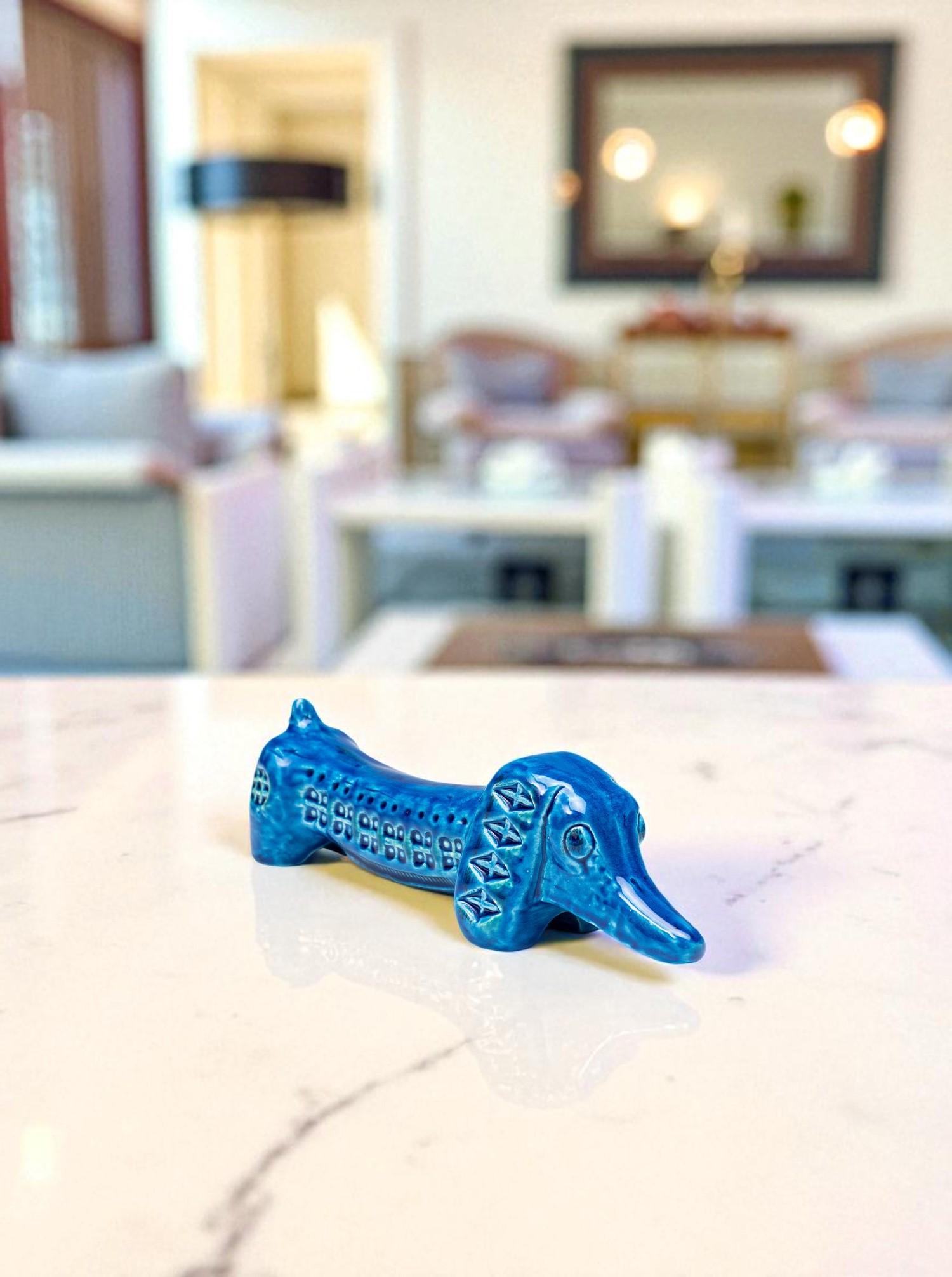 Bitossi Rimini Blu Dachshund . Design Aldo Londi 1956 | Contemporum.