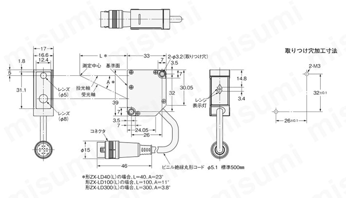 ZX-LDA11-N 2M | スマートセンサ レーザタイプ ZX-L | オムロン