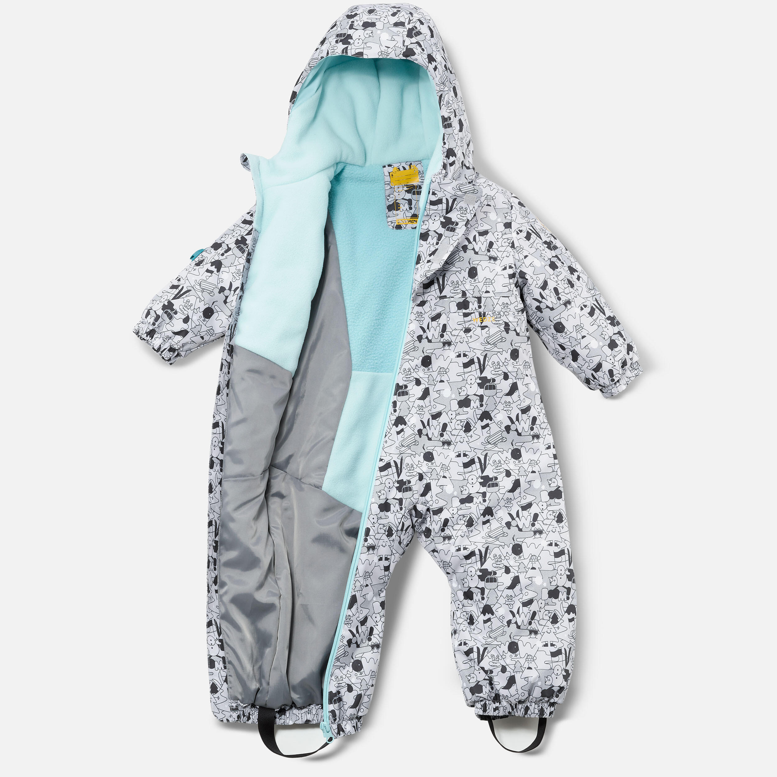 Waterproof Babies' Ski Suit - Grey Patterned