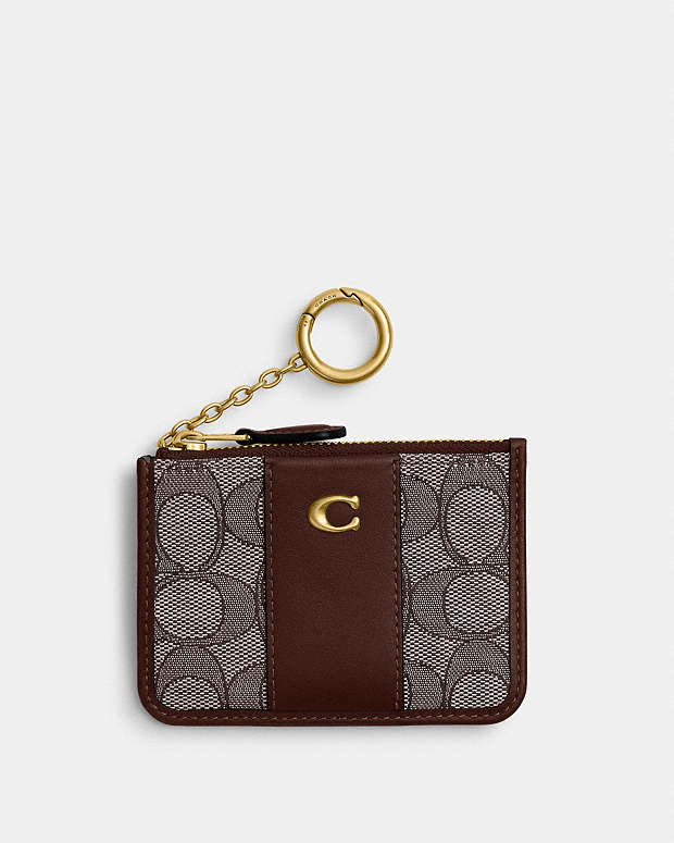 COACH® AD | Essential Mini Id Card Case In Signature Jacquard
