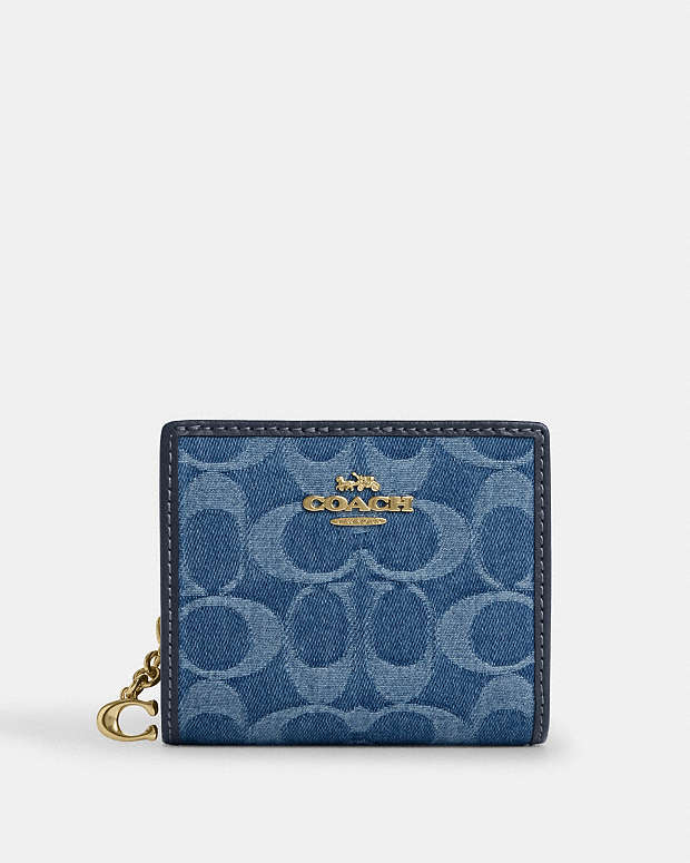 COACH® LT | Snap Wallet In Signature Denim