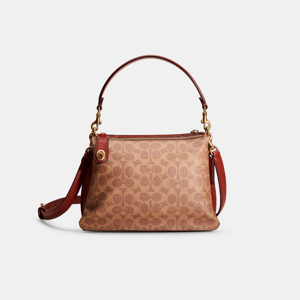 COACH® | Restored Double Zip Shoulder Bag In Signature Canvas