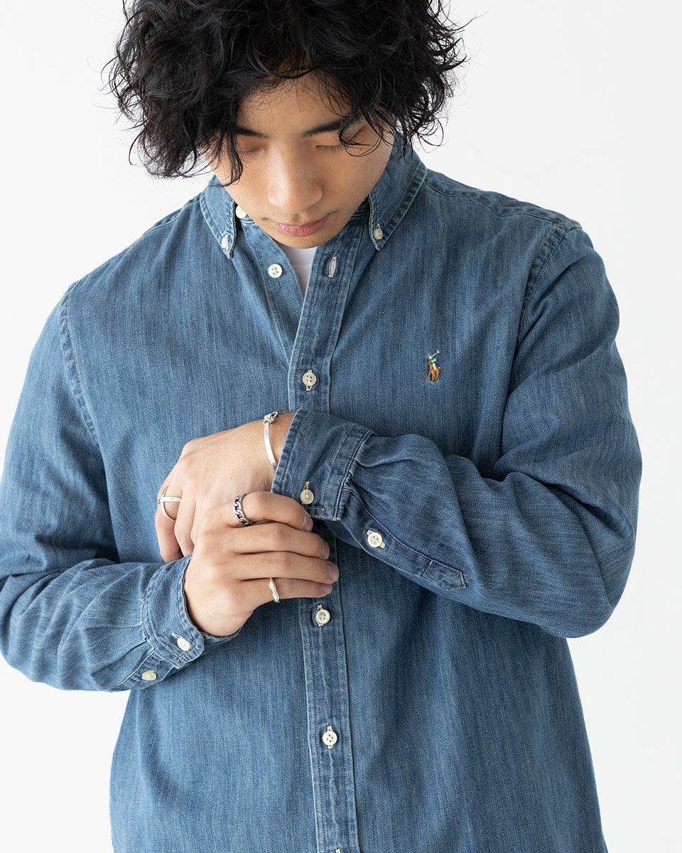 ポロ ラルフローレン デニム シャンブレー ボタンダウン シャツ POLO