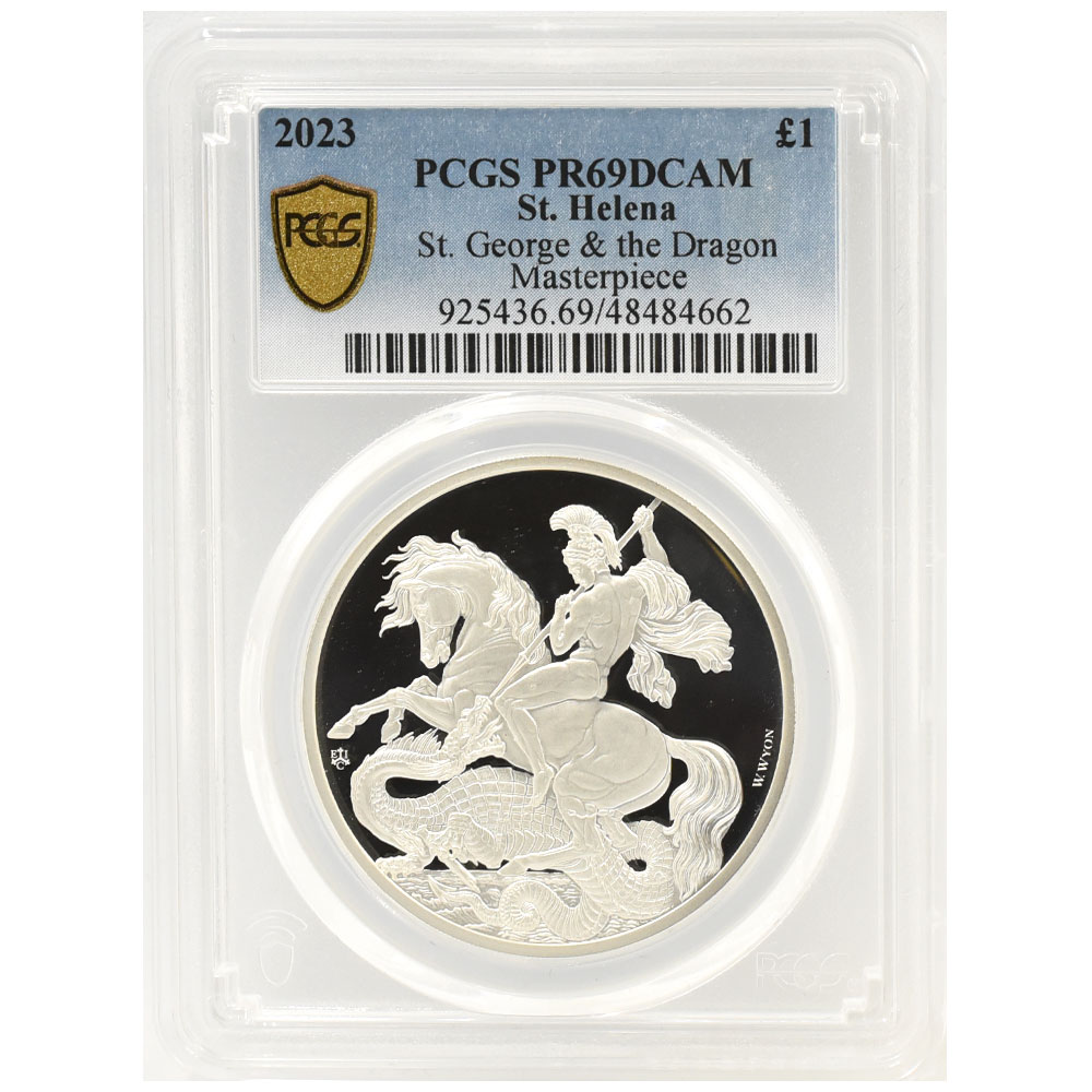 セントヘレナ 2023 チャールズ3世 1ポンド 1オンス 銀貨 PCGS PR69DCAM
