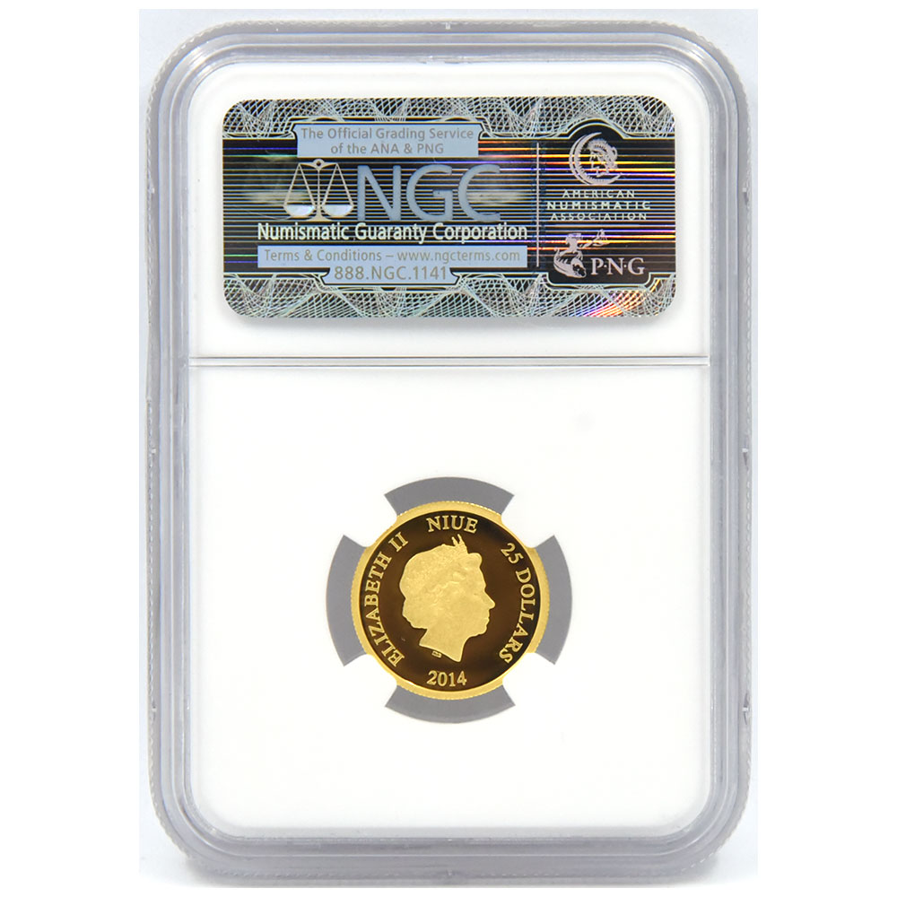 ニウエ 2014 エリザベス2世 25ドル1/2オンス 金貨 NGC PF 70 ULTRA