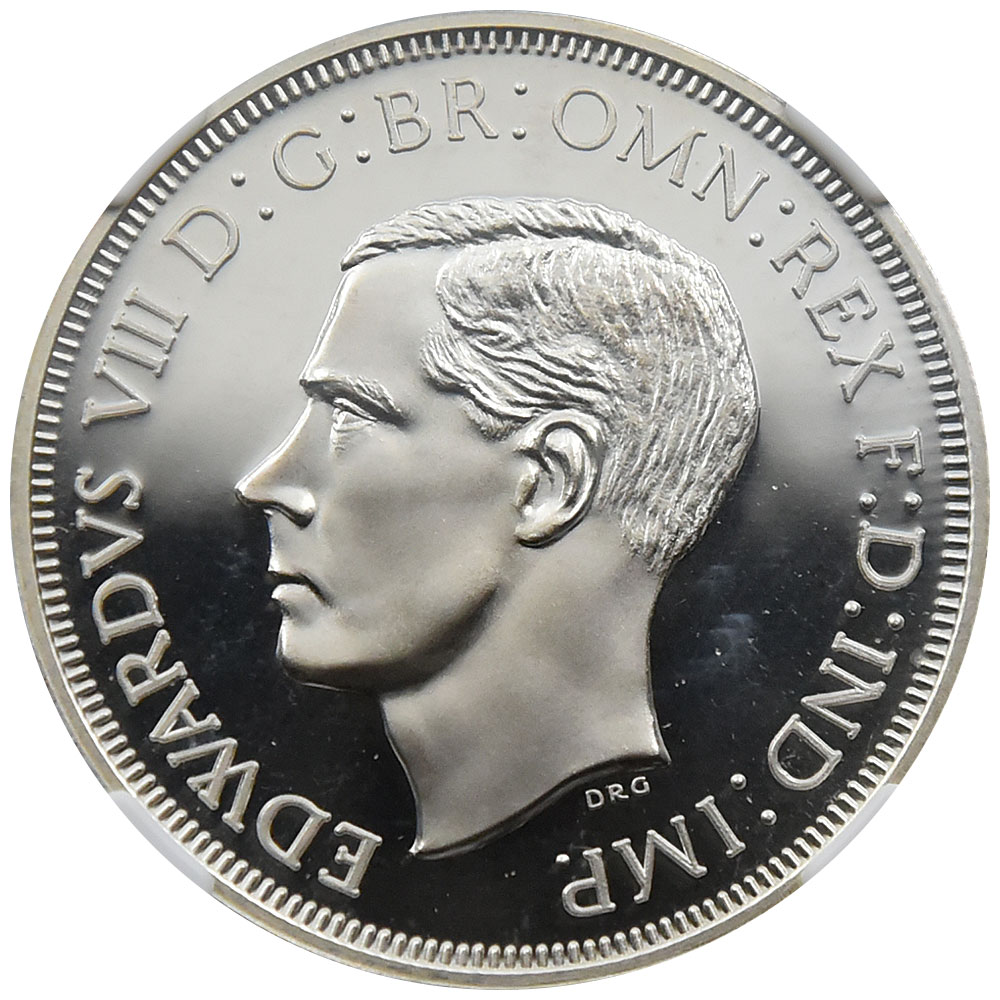 イギリス 1937-DATED エドワード8世 クラウン 銀貨 NGC PF 68 CAMEO