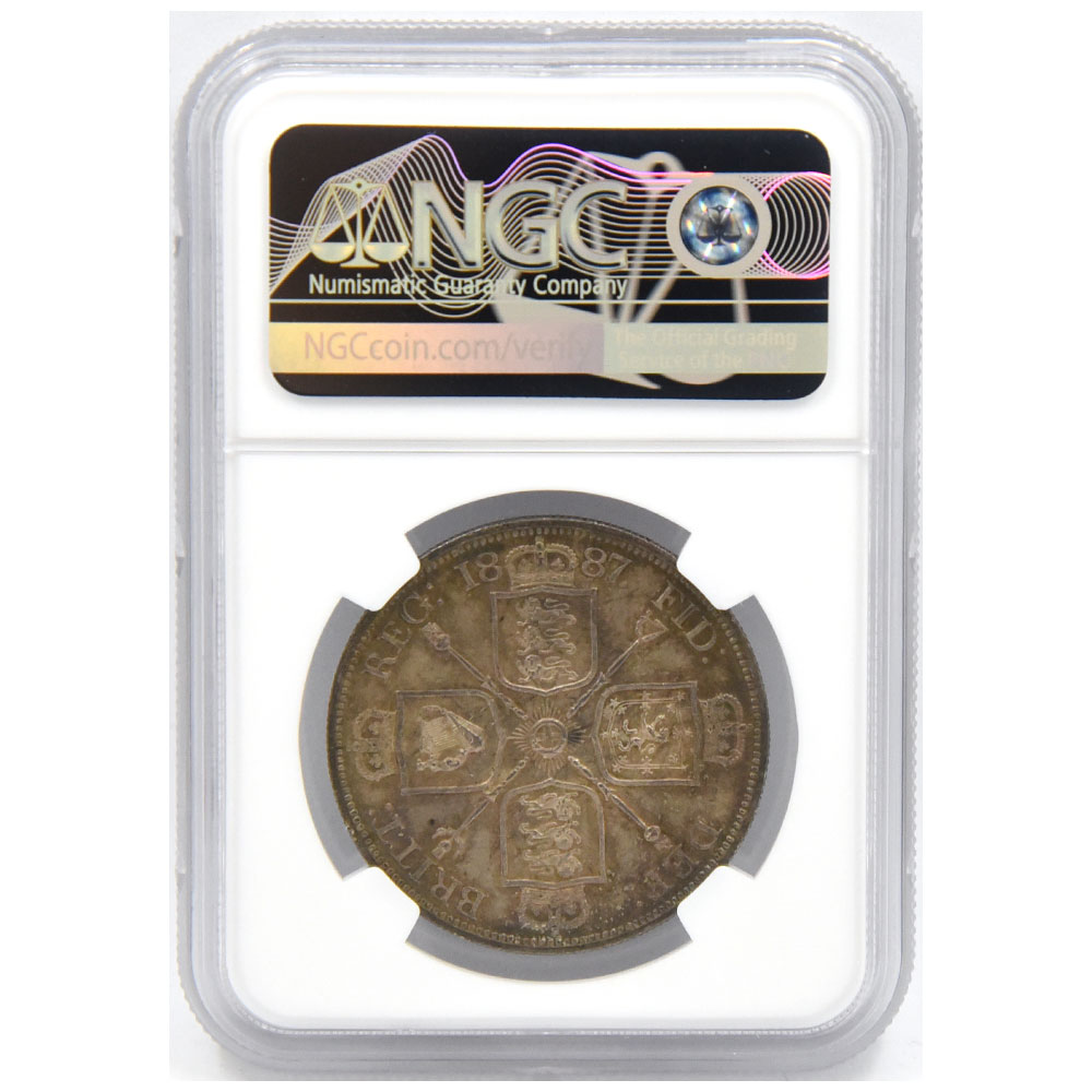 イギリス 1887 ヴィクトリア 4シリング 銀貨 NGC MS 64 ジュビリー