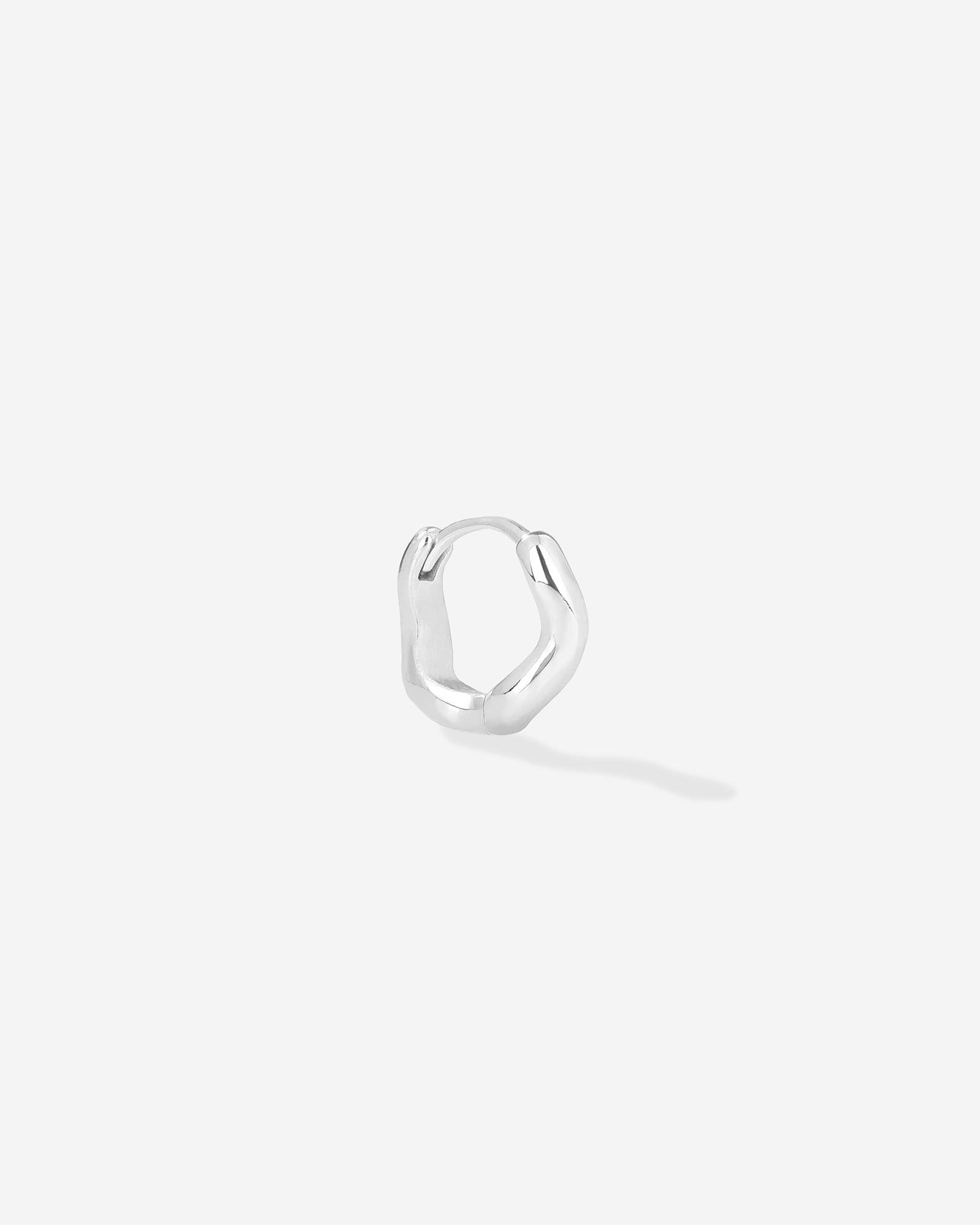 Aurea Polished Mini Hoop - Silver - Louis Abel