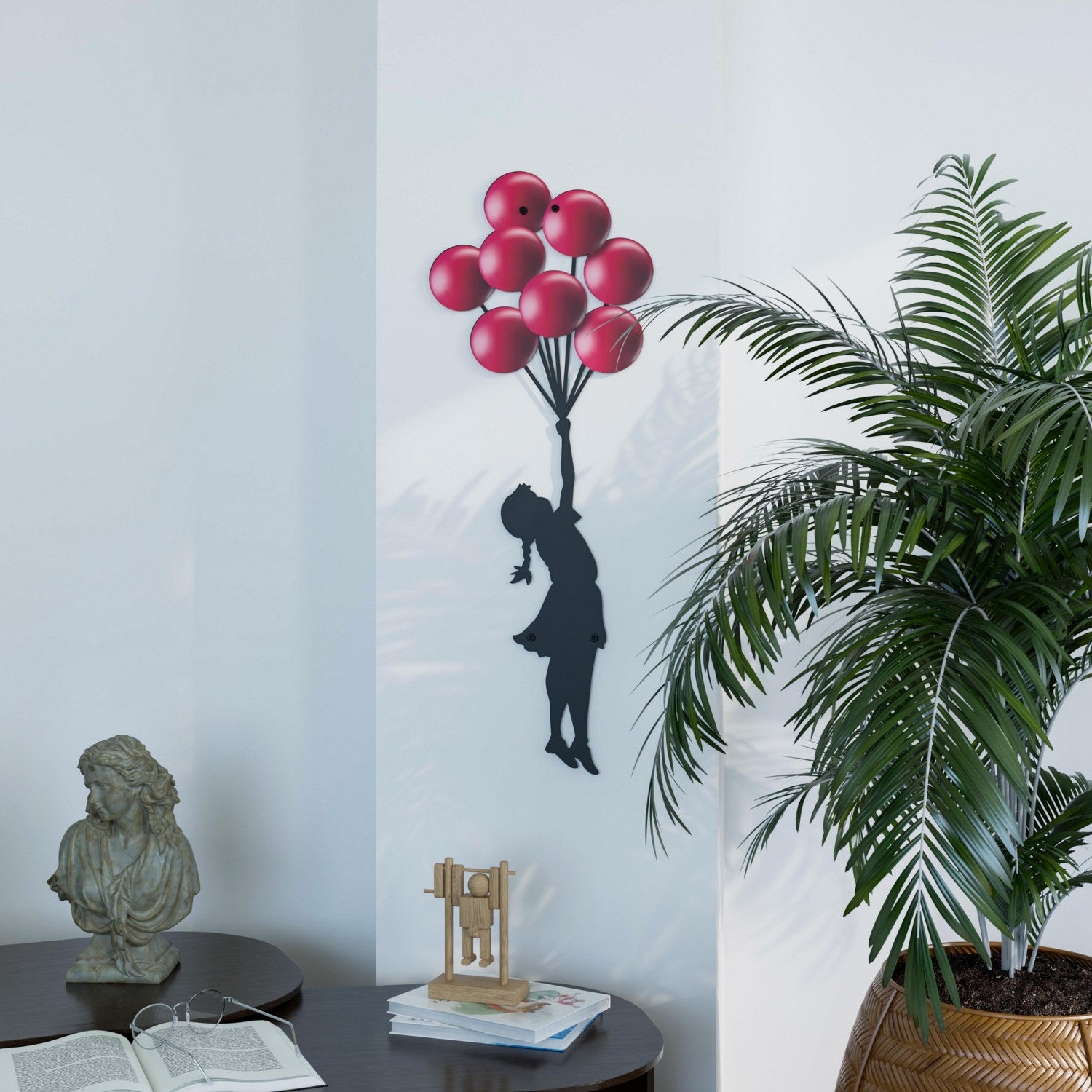 Banksy Metal Wall Art: Girl with Balloons – ColorfullWorlds