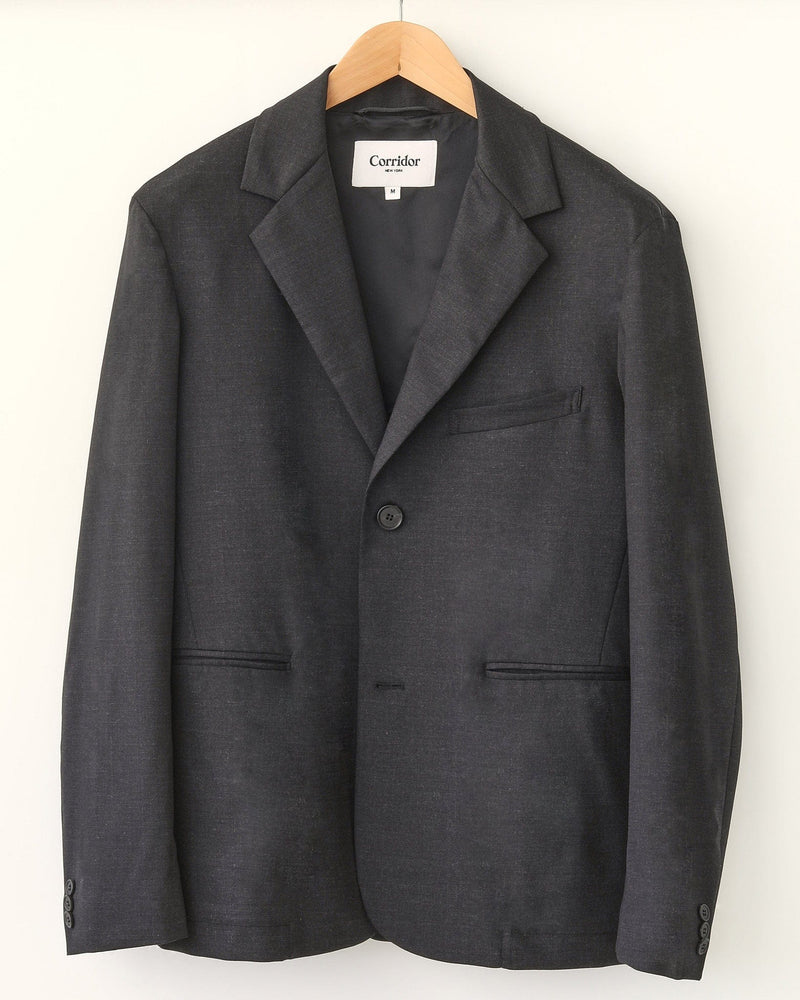 Tropical Wool 2 Button Blazer - Charcoal – Corridor