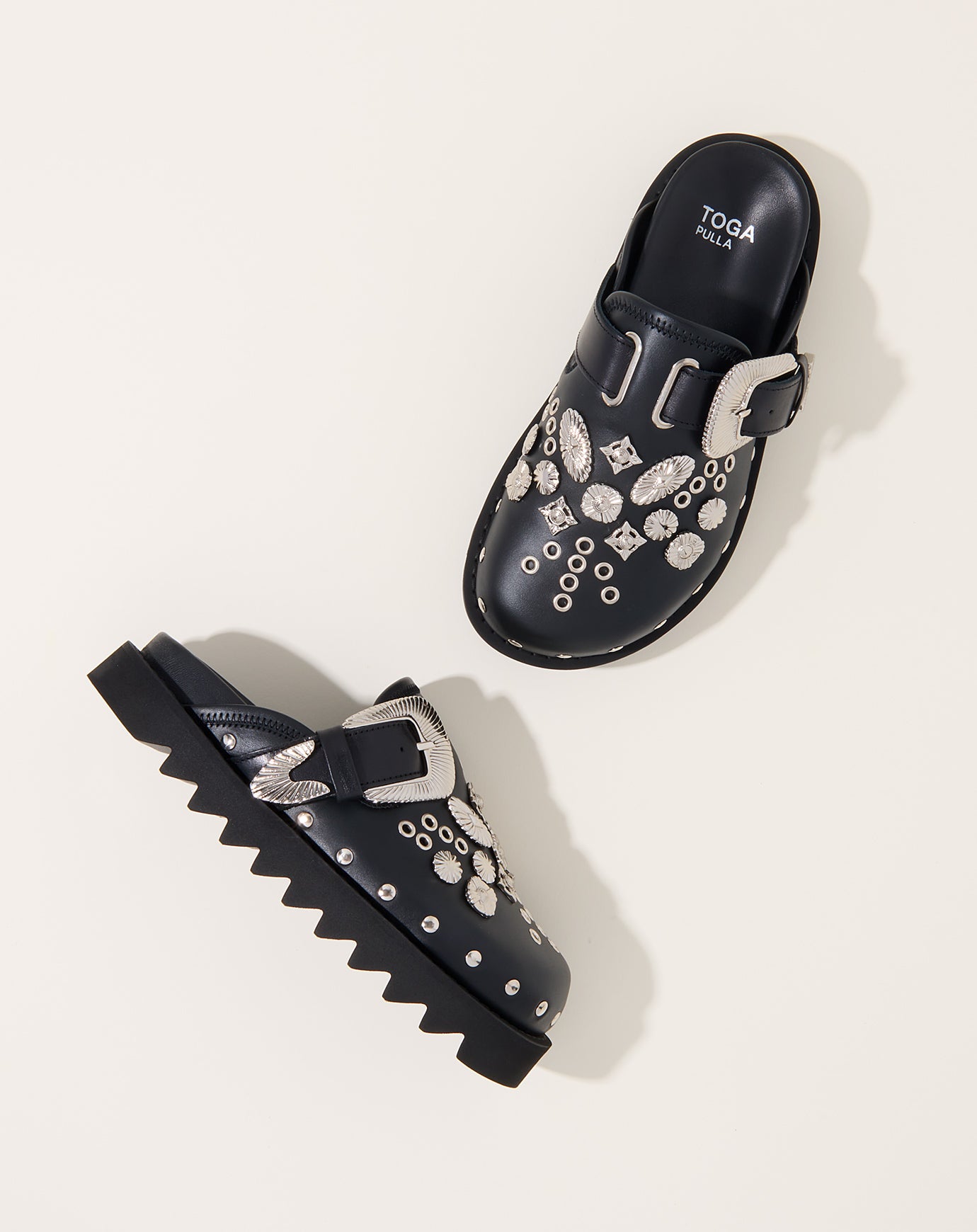 Eyelet Metal Sabot in Black | TOGA Archives | Covet + Lou | Covet
