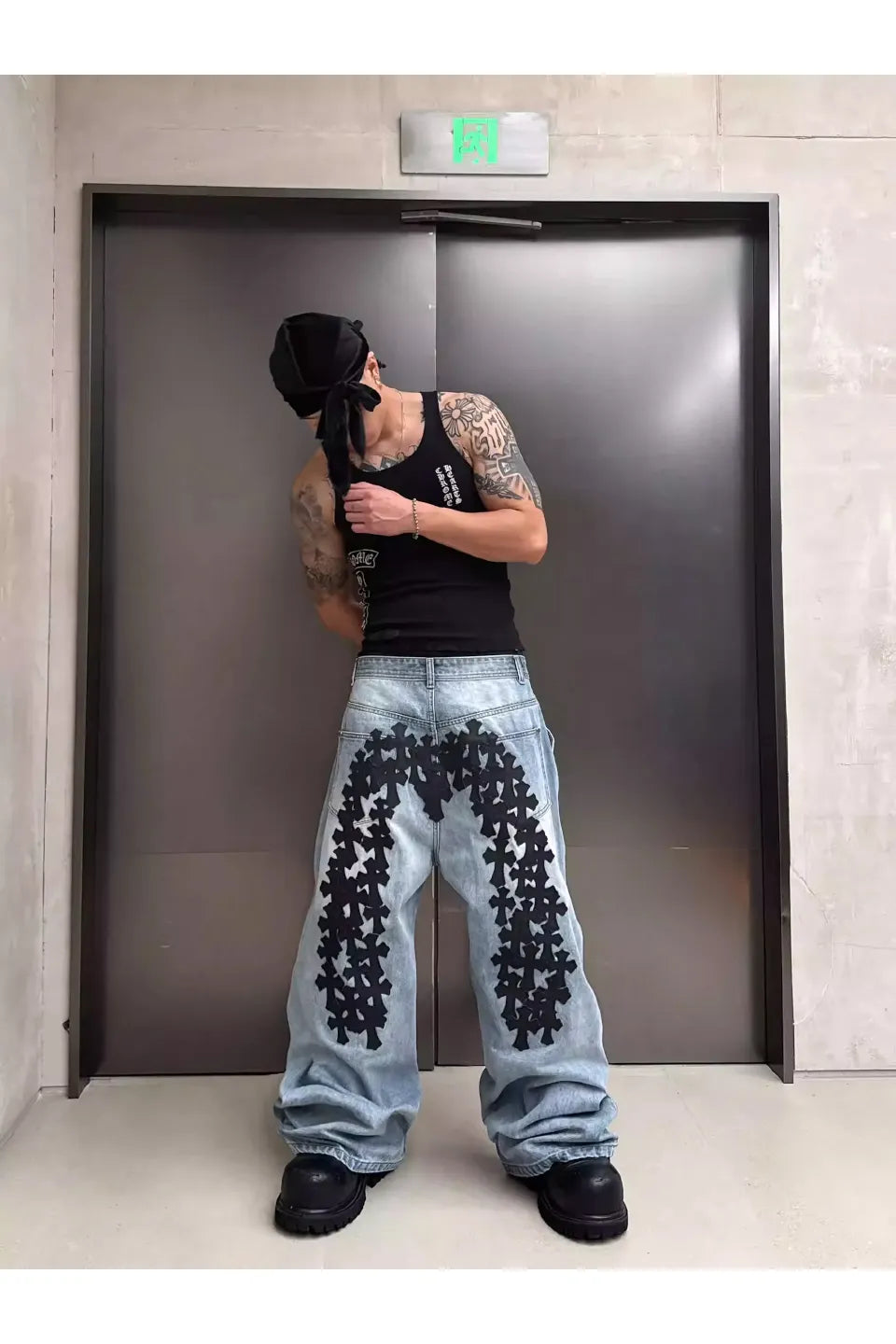 RYE CHASIN ライチェイシン｜Cross Patch Art Baggy Denim クロス
