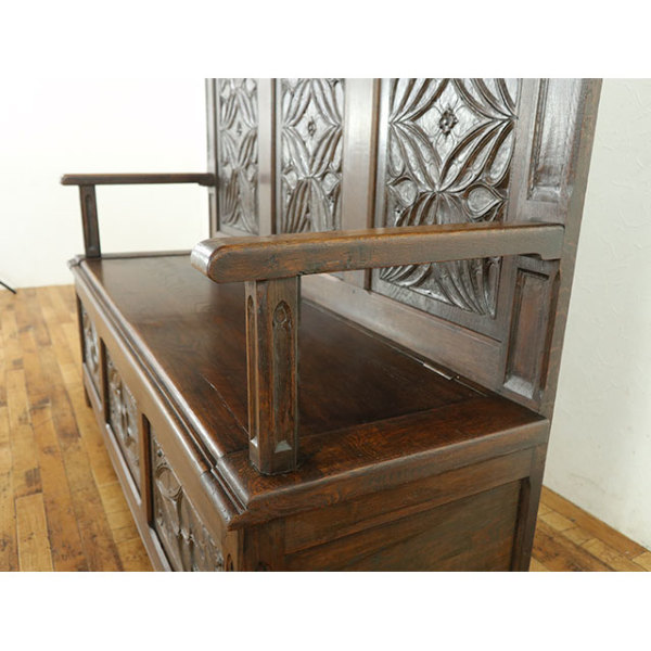 1910年頃 オーク材 フランス アンティーク・ベンチ antique64342 新着