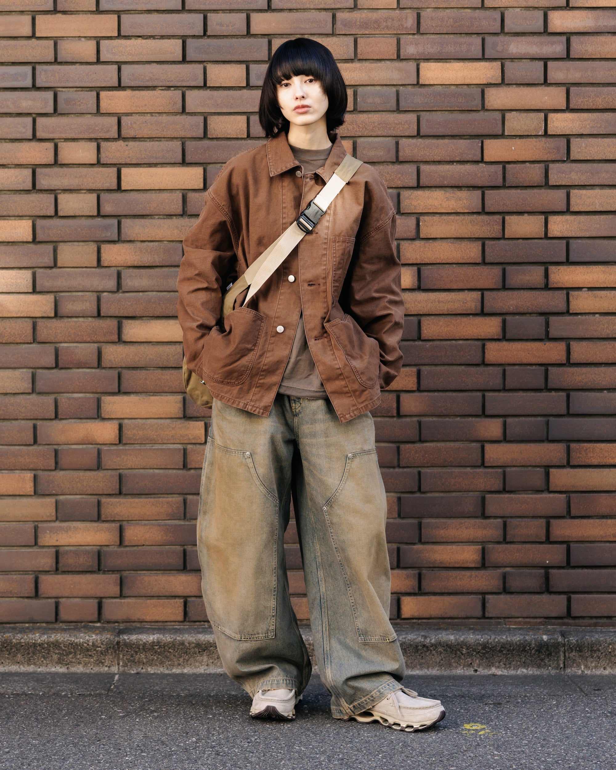 2.4 WED 20:00- IN STOCK】VINTAGE EFFECT P-41 JACKET (BROWN)