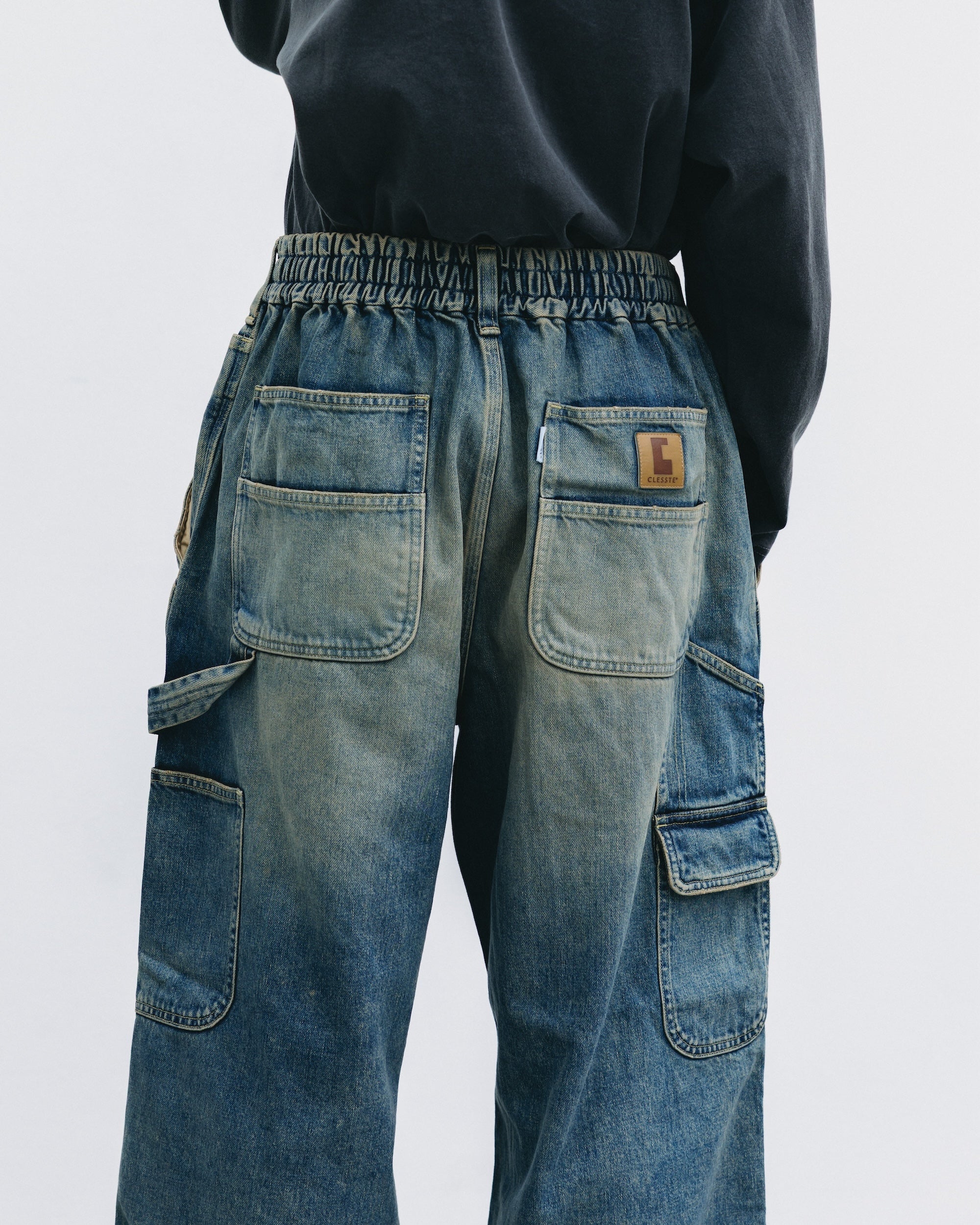 VINTAGE DYED SELVEDGE DENIM WORKER PANTS (VINTAGE INDIGO)