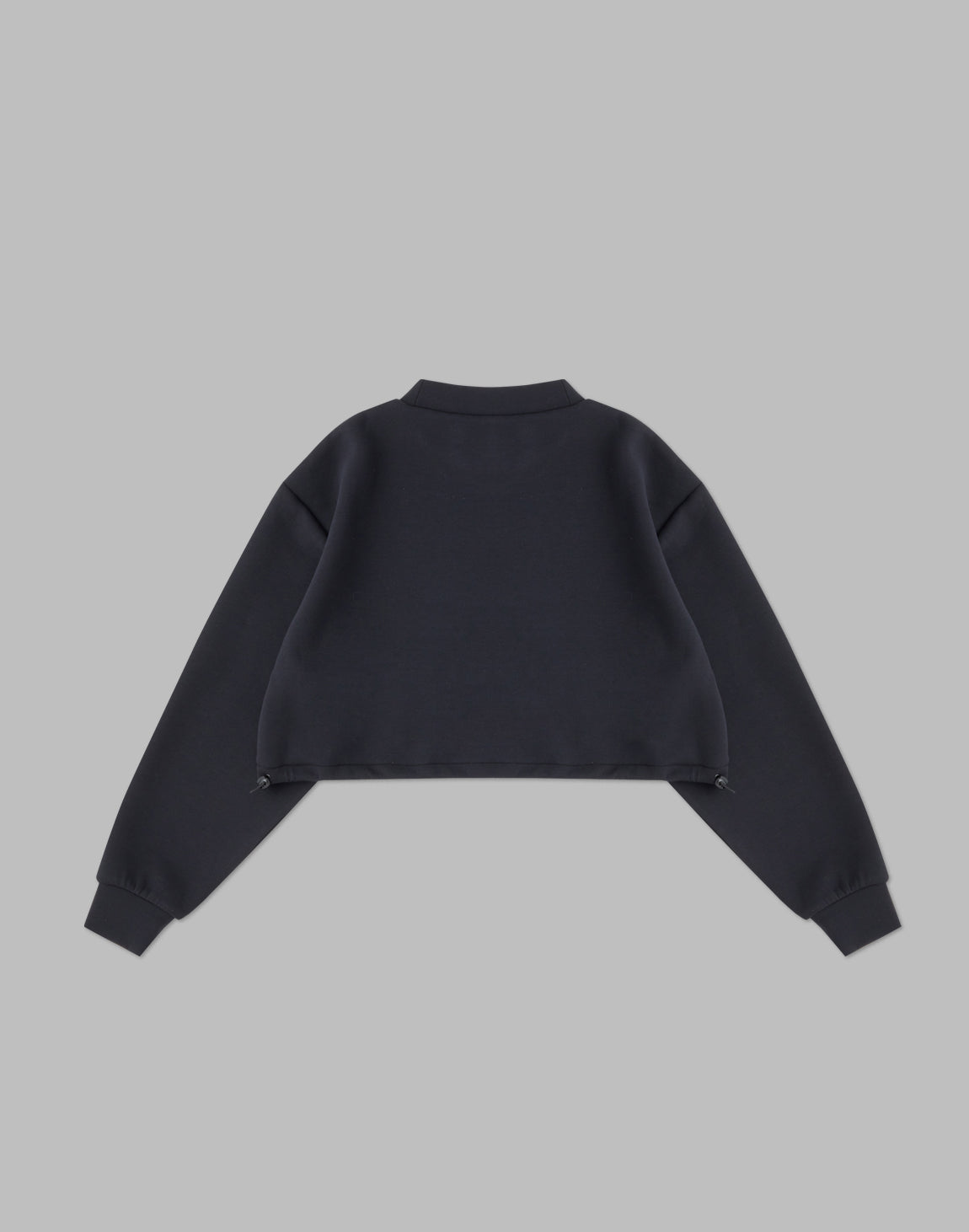 CRONOS WOMEN HIGH NECK SHORT SWEAT TOP【BLACK】