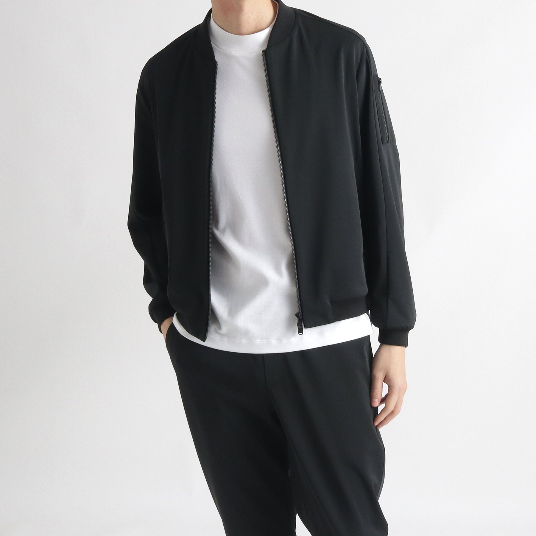 マットツイスト フライトジャケット ブラック | ＋CLOTHET ONLINE