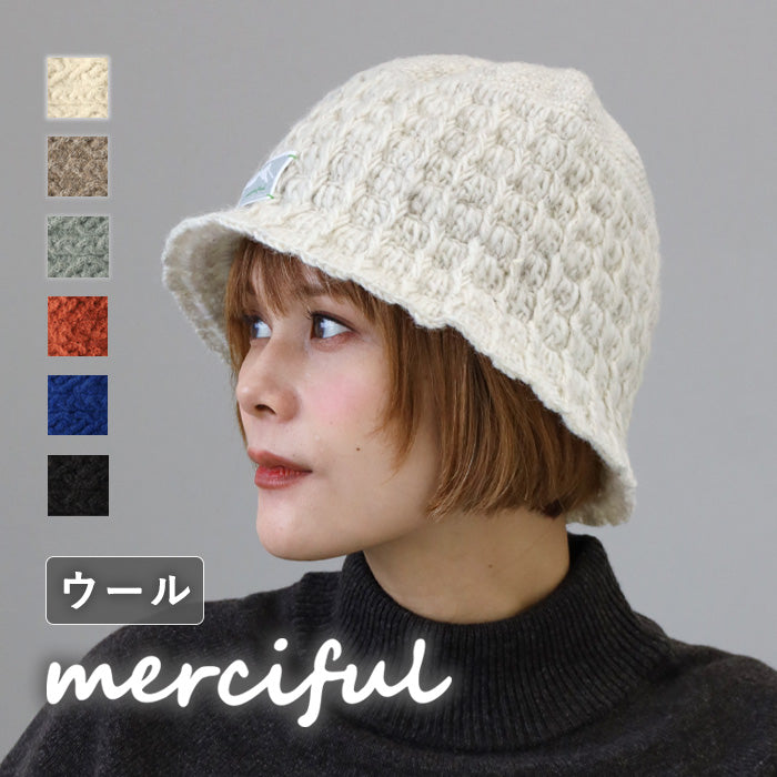 6色】merciful(マーシフル) ウール バケットハット 帽子 レディース