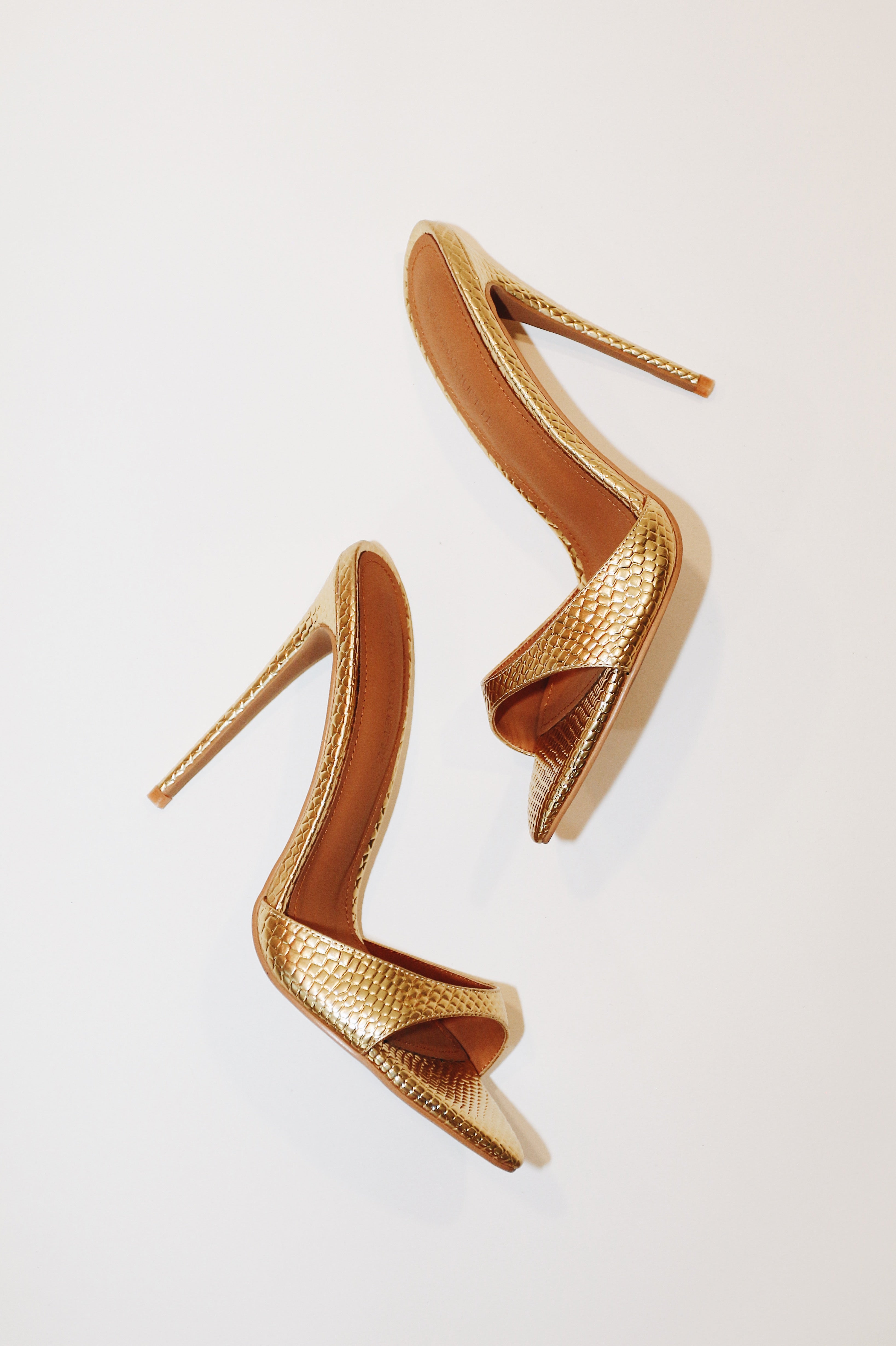 Gia Gold Reptile Vegan Mules 120 mm – Cult of Coquette