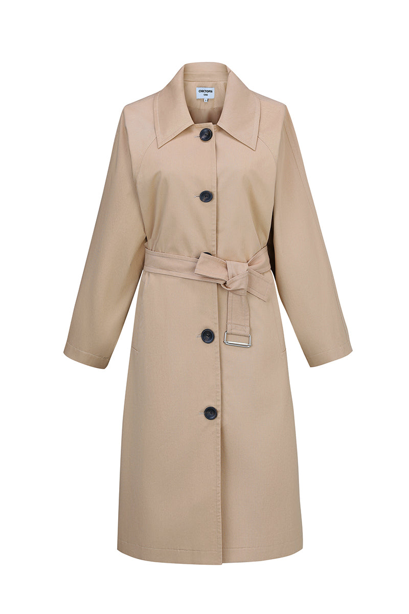 BEIGE ROSE EMBROIDERED TRENCH COAT | CULT MIA | DELEGAN