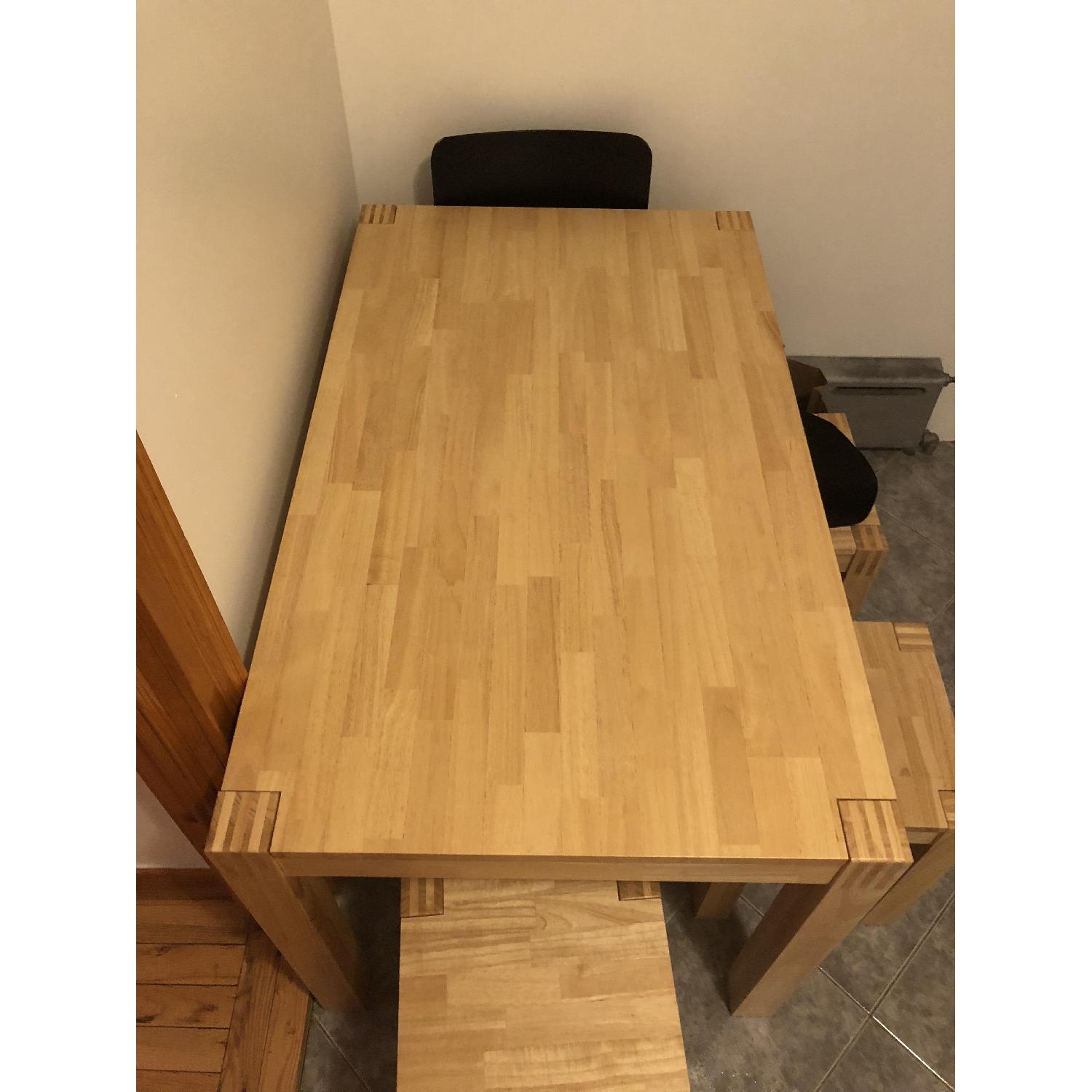Ikea Nordby Dining Table w/ 3 Stools - AptDeco