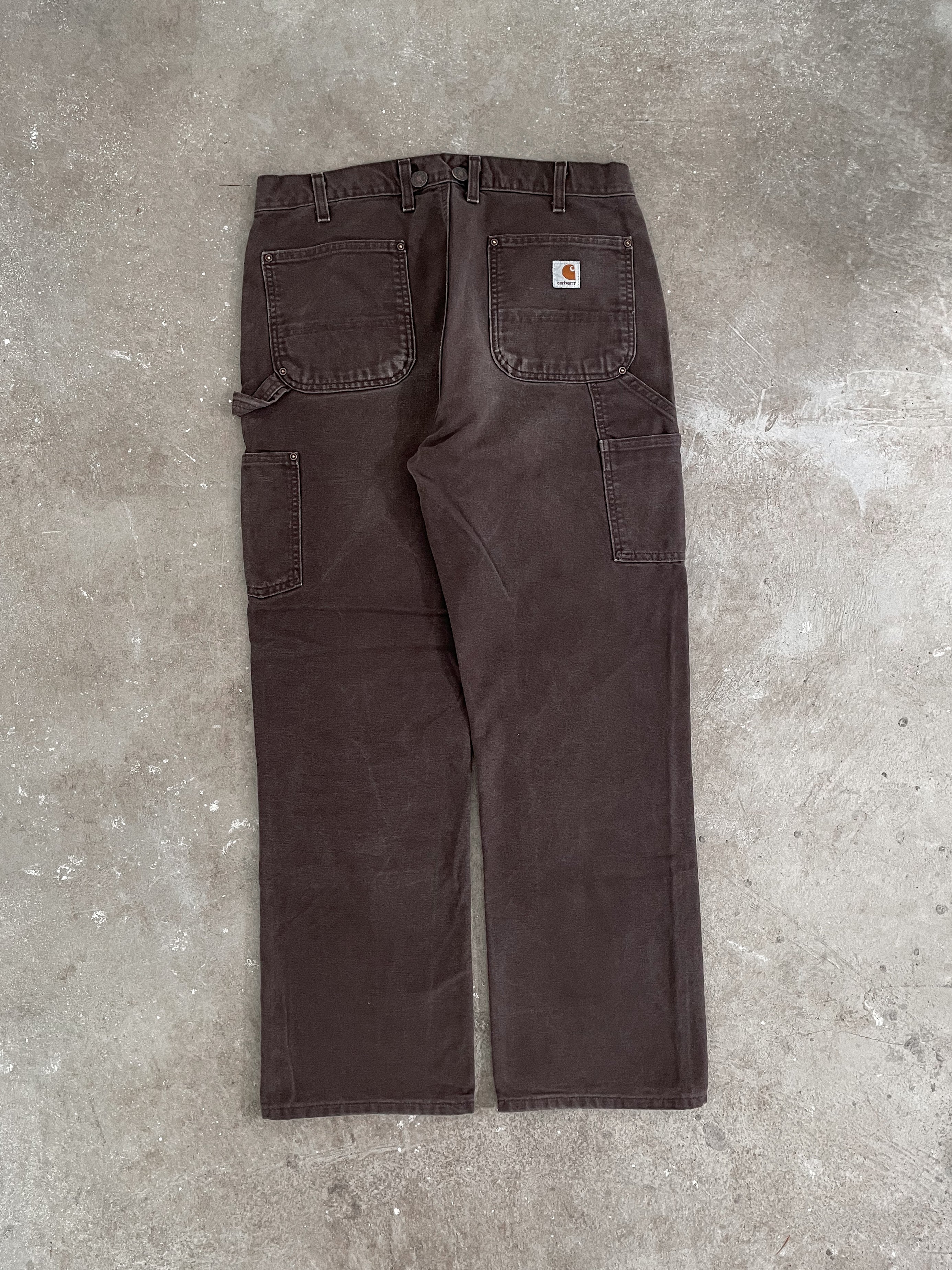 Carhartt EB136 Dark Brown Double Knee Work Pants (34X30) – DAMAGED
