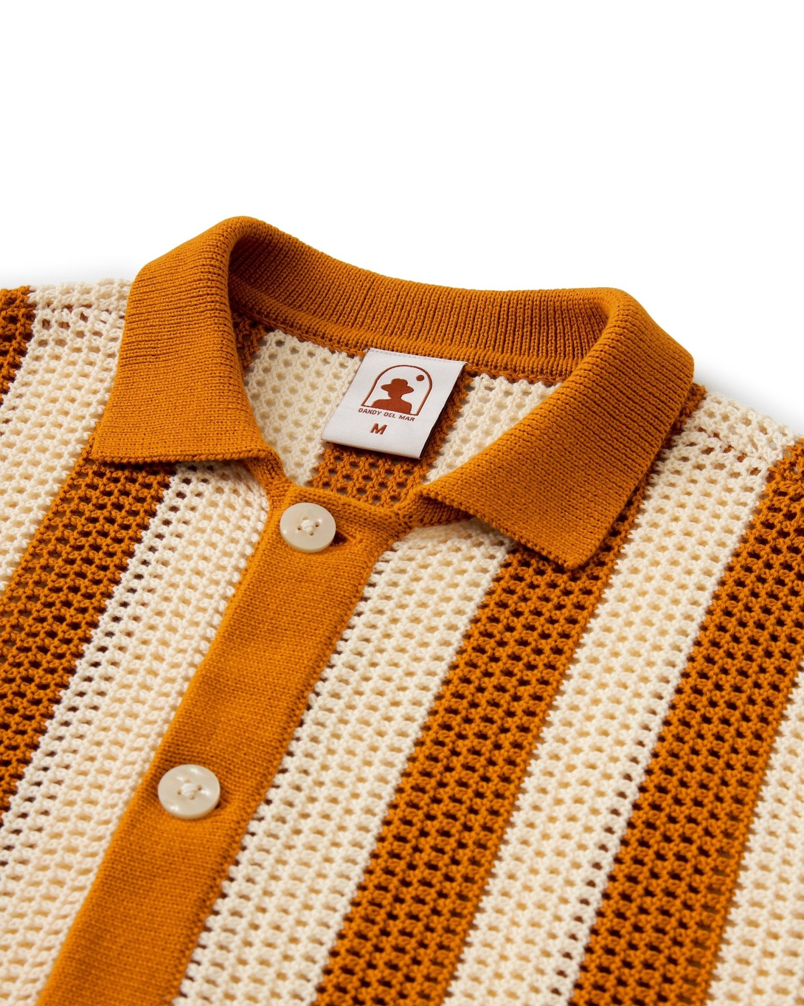 The Dominica Crochet Shirt - Burnt Sienna Stripe – Dandy Del Mar