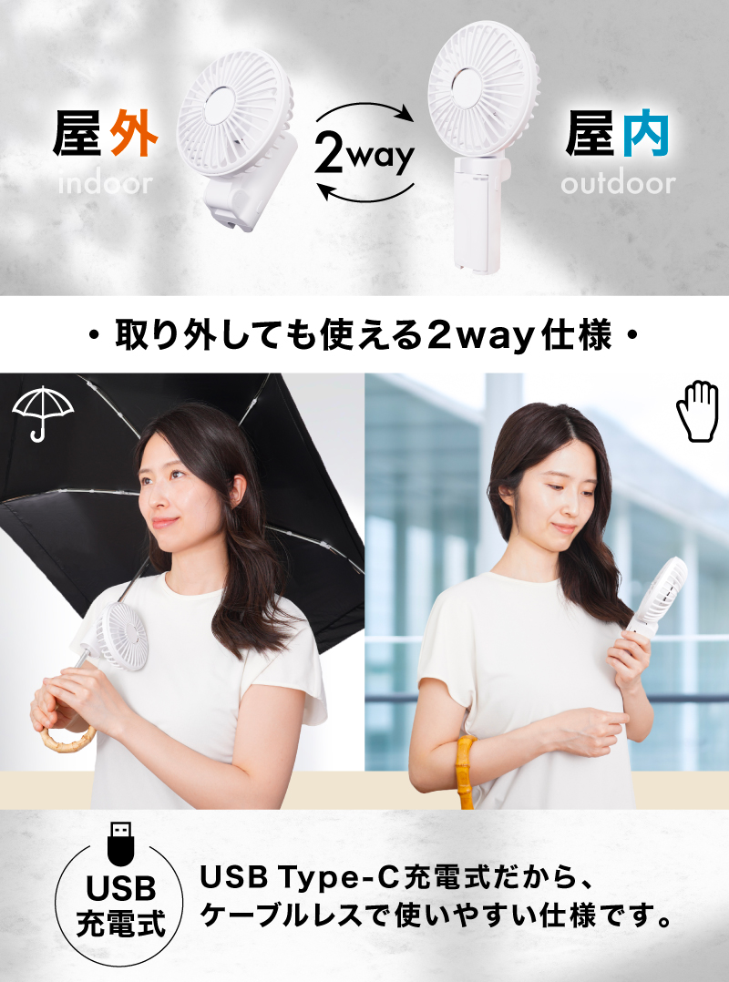 ハンディファン 日傘トールペイント ハンディファン 日傘